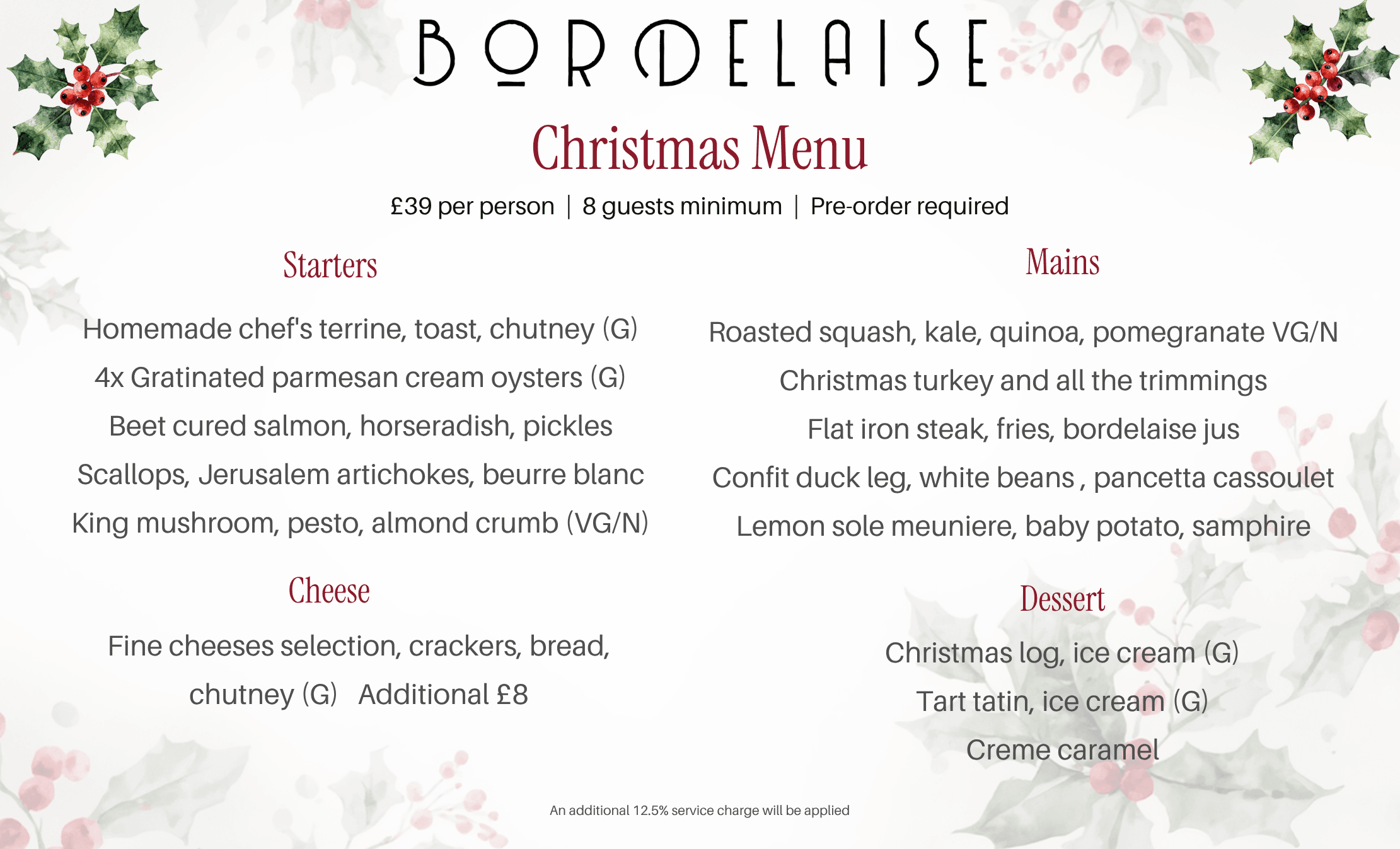 Christmas at Bordelaise